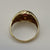 Garnet Ornate Gypsy Band Ring 9ct 9k Yellow Gold - Size S 1/2