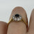 Diamond & Sapphire Daisy Flower Ring 18ct 18k Yellow Gold - Size O