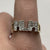 MUM Cubic Zirconia Curb Link Shoulder Ring 9ct 9k Yellow Gold - Size U