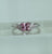 Pink & White CZ Square Triangle Trilogy Ring 9ct 9k White Gold  - Size N 1/2