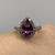 Pear Cut Amethyst & Diamond .35ct Halo & Peekaboo Ring Platinum 950 - Size J