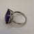 Purple Pink Synthetic Sapphire & Diamond Ornate Ring 9ct 9k White Gold - Size M