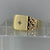 Diamond Square Hatched Shoulder Square Signet Ring 9ct 9k Yellow Gold - Size T