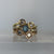 Diamond .50ct & Blue Topaz Three Tone Gold Bespoke Ring 18ct 18k Gold - Size L