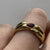 Amethyst Solitaire Flush Set Twist Band Ring 9ct 9k Yellow Gold - Size L 1/2