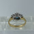 Blue Topaz Trilogy & Diamond Halo Ring 18ct Yellow Gold  - Size K