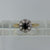 Diamond & Sapphire Daisy Flower Ring 18ct 18k Yellow Gold - Size O