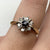 Diamond .15ct & Sapphire Daisy Flower Ring 18k 18ct Yellow Gold - Size K