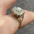 CZ Daisy Flower Ornate Cluster Heart Shoulder Ring 9ct 9k Yellow Gold - Size M