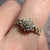 Diamond Cluster Twist Croissant Shoulder Ring 9ct 9k Yellow Gold  - Size O