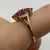 Ruby & Diamond Cluster Ring 9ct 9k Yellow Gold - Size P