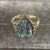 Blue Topaz & Diamond Pear Halo Cluster Ring 9ct 9k White Gold - Size N