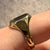 Onyx Square Signet Ring 9ct 9k Yellow Gold  - Size T 1/2