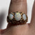 Opal Cabochon Trilogy Textured Finish Ring 9k 9ct Yellow Gold - Size J