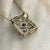 Pink Tourmaline & Diamond Cut Out Pendant 9ct 9k Yellow Gold