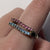 Rhodolite Garnet & Blue Topaz Unique Wave Ring 9ct 9k Yellow Gold - Size Q