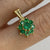 Green CZ Daisy Flower Pendant 18ct 18k Yellow Gold