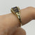 Iolite & Diamond Baguette Cluster Ring 9ct 9k Yellow Gold - Size P