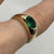 Lab Emerald Flush Set Gypsy Ring 9ct 9k Yellow Gold - Size O