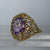 Amethyst Ornate Cocktail Ring 9ct Yellow Gold - Size R