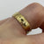 Engraved Edge Wedding Band Ring 18ct 18k Yellow Gold - Size M 1/2