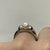 Chunky Shoulder Pearl Ring White Gold 9ct 9k - Size M