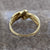 Diamond .10ct Baguette Twist Knot Crossover Ring 9ct Yellow Gold - Size N 1/2