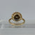 Pearl & White Topaz Ornate Flower Ring 18ct 18k Yellow Gold - Size L 1/2