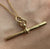 T Bar Pendant 9ct 9k Yellow Gold