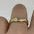 Two Tone Wave Wishbone Ring 18ct 18k Yellow Gold - Size M