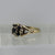 Sapphire & Diamond Daisy Flower Open Shoulders Ring 9ct 9K Yellow Gold - Size L