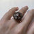 Garnet & White Topaz Ornate Cluster Flower Ring 9ct 9k Yellow Gold - Size L