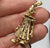 Ruby & Clear Quartz Articulated Clown Pendant  9ct 9k Yellow Gold