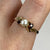 Pearl & Garnet Bypass Ring 9ct 9k Yellow Gold - Size P