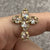 Cross Pendant with Oval Bezel Set CZ 9ct 9k Yellow Gold