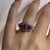 Ruby Cabochon & Diamond Bespoke Ornate Ring 18k 18ct White Gold - Size J