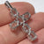 White Topaz Cross Pendant 9ct 9k White Gold