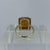 Bezel Set Amber (Imitation) Cocktail Ring 9ct 9k Yellow Gold - Size O