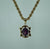 Pink Tourmaline Oval Cut Out Pendant  9ct 9k Yellow Gold