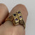 Purple CZ Ornate Four Stone Ring 9ct 9k Yellow Gold  - Size Q