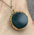 Onyx & Bloodstone Antique Round Swivel Fob Pendant 9ct 9k Yellow Gold