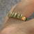 Diamond Two Tone Ribbed Band Ring 18ct 18k Yellow Gold - Size M