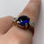 Antique Synthetic Sapphire & Diamond Ring 18ct 18k Yellow Gold - Size Q