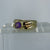 Amethyst Solitaire Flush Crossover Twist Ring 9ct 9k Yellow Gold - Size L 1/2