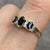 Sapphire Trilogy Diamond .14ct Accent Ring 9ct 9k Yellow Gold - Size N