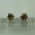 Sapphire & Diamond Daisy Flower Cluster Stud Earrings 9ct 9k Yellow Gold