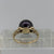 Tahitian Aubergine Pearl & Baguette Diamond Ring 10ct Yellow Gold - Size N 1/2