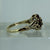 Garnet Daisy Flower Cluster Ring 9ct 9k Yellow Gold - Size O