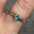 Blue Topaz & Diamond Heart Cut Twist Ring 9ct 9k Yellow Gold - Size M