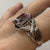 Pink Topaz Emerald-Cut Solitaire Ornate Ring 9ct White Gold - Size N 1/2